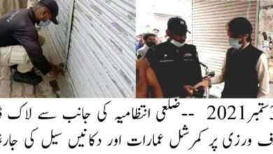Photo of کورونا ایس او پیز کی خلاف ورزی :41دکانیں سیل،40گاڑیاں بند ،لاکھوں کے جرمانے