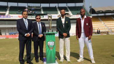 Photo of پاکستان بمقابلہ ویسٹ انڈیز ٹیسٹ سیریز: ملتان اسٹیڈیم میں ٹرافی کی تقریب رونمائی