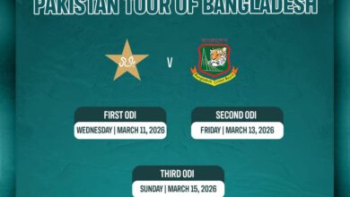 Photo of پی سی بی نے مینز کرکٹ ٹیم کے دورہ بنگلہ دیش کا شیڈول جاری کردیا، 3 ون ڈے میچز کی سیریز ڈھاکہ میں کھیلی جائے گی
